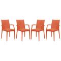 Kd Americana Weave Mace Indoor & Outdoor Chair with Arms, Orange, 4PK KD3585521